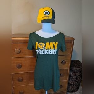 PACKERS NIKE t-shirt NFL I LOVE My Green Bay Packers  Short Sleeve SZ S 💚💛